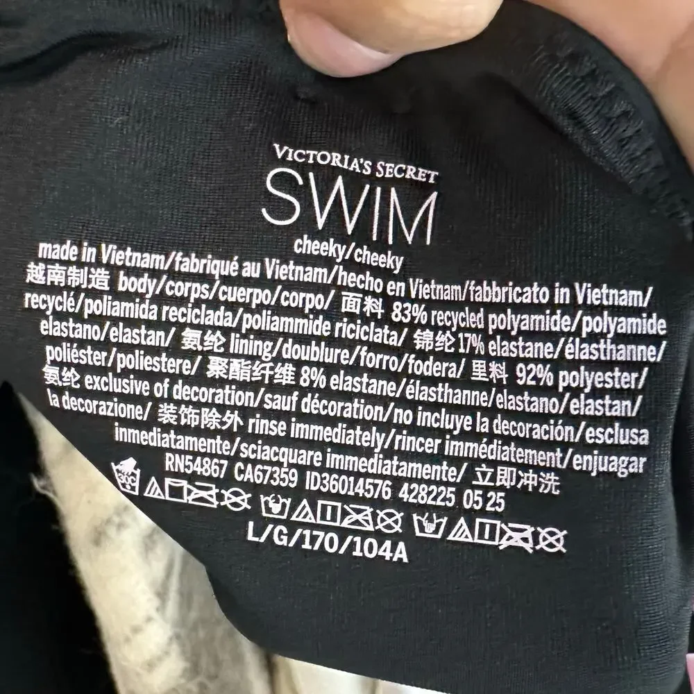 Victoria Secret Swim Essential Triangle One Piece Swimsuit Black Size Large‎
